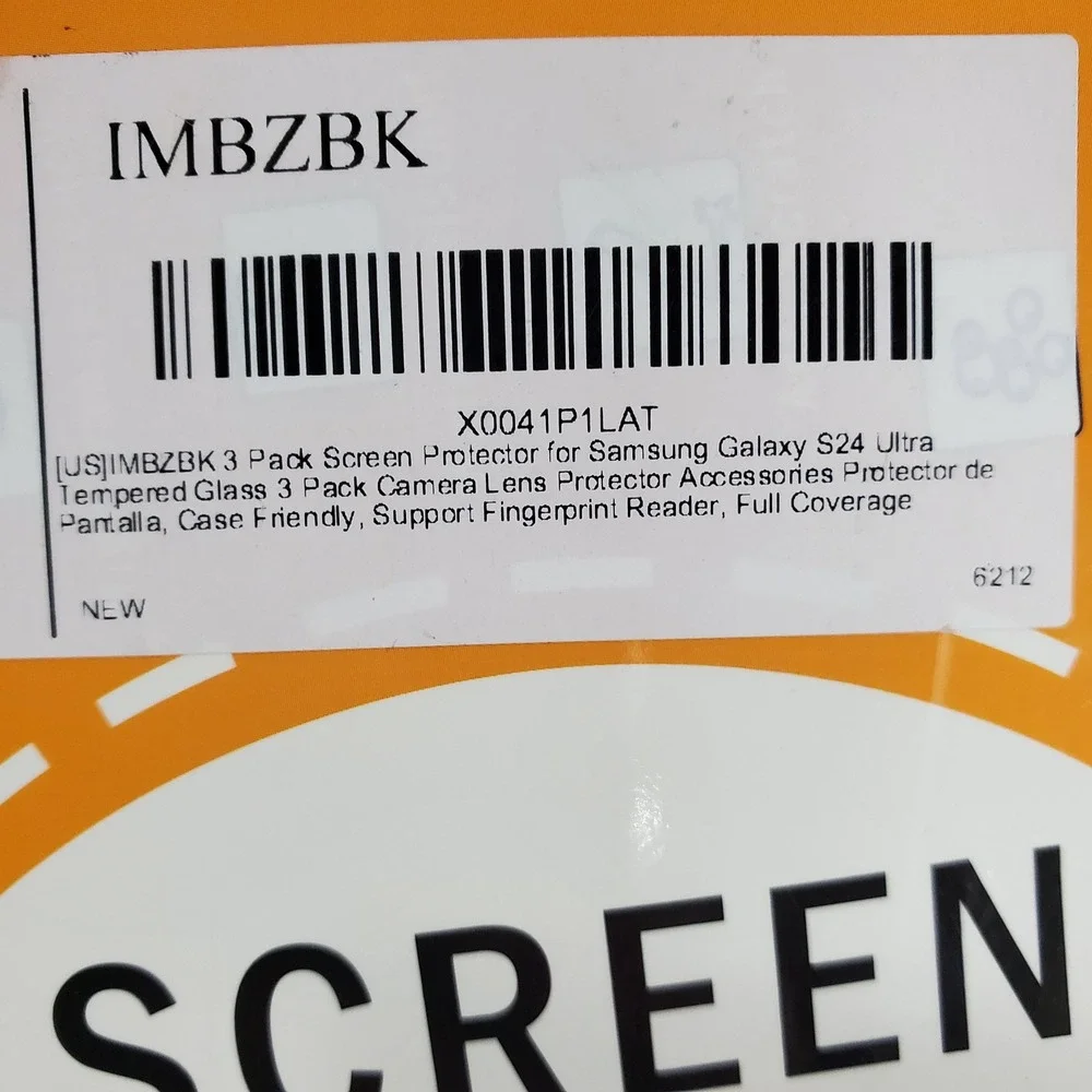 IMBZBK 3 Pack Screen Protector for Samsung Galaxy S24 Ultra Tempered Glass New